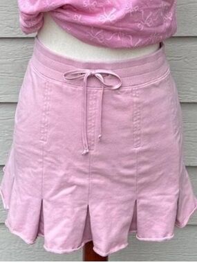 Express Y2K pink pleated mini skirt